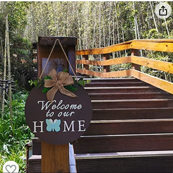 Wooden Welcome Sign for Front Door, Interchangeable Home Signs Outdoor - Picture 8 of 9